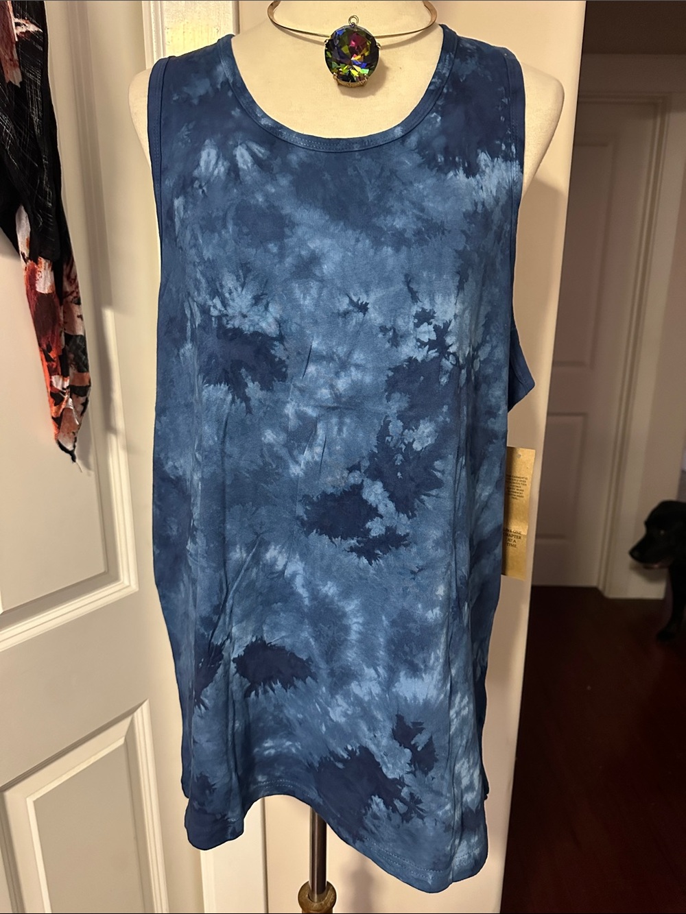 Original Paperbacks Tie-Dye Tank Top NWT Blue Size Large